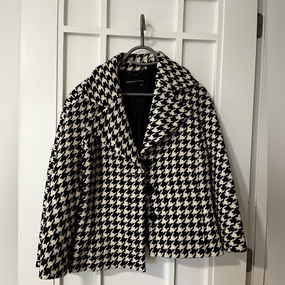 Dana Buchman Black and White Wool Houndstooth Women’s Jacket